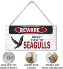 Warning Sign, Do Not Feed The Seagulls Seaside Beach Cafe Bar Metal Wall Warning Wood Plaque Sign, Funny Door Signs, Decorative Wood Hanging Suspension Plaque, Farmhouse Wooden Wall Decor by CozyNest Decor