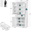 usikey 72” Pantry Cabinet, Tall Kitchen Storage Cabinet with 4 Doors and 1 Drawer, Cupboard with 6 Hanging Shelves and Adjustable Shelves for Kitchen, Dining Room, Living Room, White