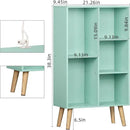 LEYAOYAO 5 Cube Bookshelf 3-Tier Bookcase with Legs,Mint Green Kids Book Shelf Cute Storage Organizer,Free Standing Open Toy Shelves Wood Bookshelves,Display Bookcases for Bedroom,Living Room,Nursery by CozyNest Decor