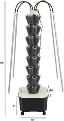 Hydroponic Growing Tower System Kit, 40-Plant Vertical Hydroponics Garden Tower with LED Grow Light, for Outdoor Indoor Herbs Fruits Vegetables Smart Garden Planter Kit by GreenHaven Gardens