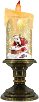 Christmas Flameless Candles, Flickering LED Candles with Timer, Snow Globe Candle Lights for Christmas Decorations by CozyNest Decor