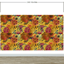 Japanese Art Koi Fish Peel and Stick Wallpaper. Gold Flowers Background.  Removable Wall Mural