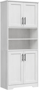 GarveeHome 67" Tall Storage Cabinet, Tall Bathroom Cabinet with 4 Doors and Adjustable Shelves, Freestanding Kitchen Pantry Cabinets, Cupboard for Living Room, Dining Room, Antique White by CozyNest Decor