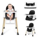 3 in 1 High Chairs, Convertible High Chair for Babies and Toddlers, High Chair with Foot Rest and Double Tray, Compact and Versatile, for Growing Kids, Black by TinyTreasures Baby Boutique