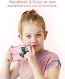 Digital Camera, FHD 1080P Point and Shoot Kids Camera, with 32GB Card, 2 Batteries, 16X Zoom Anti Shake Date Stamp, Compact Portable Small, for Starter Kid Children Teen Student Girl Boy(Pink) by TinyTreasures Baby Boutique