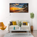 DZL Art S74762 Canvas Painting Print Paradise Tropical Island Beach with Palms Photograph Print Nature Pictures Wall Art Canvas Prints Painting for Living Room Bedroom Decor Office Wall Decor by CozyNest Decor