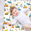 3 Piece Baby Boy Crib Bedding Set Construction Theme Baby Comforter Set for Crib Nursery Bed Set Decor with Fitted Crib Sheet, Comforter and Skirt for Boys Girls (Construction) by TinyTreasures Baby Boutique