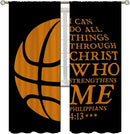 Basketball Blackout Curtains for Boy Girl Room Darkening Decor,Sport Theme and Motto Dark Background Bedroom Living Room Home Rod Pocket Thermal Insulated Window Curtain/Drapes Panel,72x63 Inch… by TinyTreasures Baby Boutique