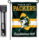 WinCraft Green Bay Packers Throwback Retro Vintage Garden Flag and Flagpole Mount by GreenHaven Gardens