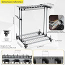 Mobile garden tool organizer metal Garage Storage Holder storage large long lawn tools heavy duty tool rack sturdy yard cart by GreenHaven Gardens