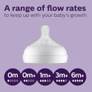 Philips Avent Natural Baby Bottles with Natural Response Nipples (Medium Flow, Flow 3), 9oz, Purple, 4-Pack, SCY903/34 by TinyTreasures Baby Boutique