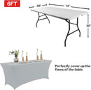 IVAPUPU 6FT Table Cloth for Rectangular Fitted Events Stretch Grey Table Covers Washable Cover Spandex Tablecloth Protector for Party, Wedding, Cocktail, Banquet, Festival by CozyNest Decor
