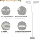 GLOWRIUM Grow Light with Stand,2-Head LED Plant Light for Indoor Plants, Full Spectrum Grow Lamp, 3/9/12H Timer, 6 Dimmable Levels, 3 Lighting Mode, Adjustable Height White by GreenHaven Gardens