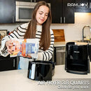 Air Fryer 3.8 Quarts for 1-2 people, 8-in-1 Functions, Air Fry, Roast, Bake, Broil, Preheat, Shake, Digital Small Air Fryer, Nonstick Dishwasher-Safe Basket, Compact Air Fryers, Black by CozyNest Decor