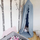 Bed Canopy with Frills Reading Nook Game Tent for Kids Boho Hanging Net Play Room Decor(Blue) by TinyTreasures Baby Boutique