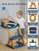 Potty Training Seat with Step Stool Ladder, Potty Training Toilet Seat with Soft Seat Splash Guard, Adjustable Height, 2 in 1 Potty Seats for Toddlers Kids Boys Girls by TinyTreasures Baby Boutique
