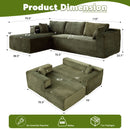 Compression Sectional Couch With Comfy Chaise, Boneless L Shape Sofa With Deep Seat by HouseOfZazla