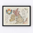 Vintage Map of England, Scotland & Ireland 1623