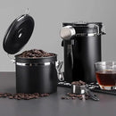 ShanSon Coffee Canister Airtight Coffee Container Stainless Steel Coffee Bean Storage Container with Scoop Coffee Canister for Beans Grounds Sugar Flour Tea Cereal,22OZ, Black by CozyNest Decor