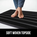 GORILLA GRIP 100% Waterproof All-Season WeatherMax Doormat US Designed Natural Rubber, Stain and Fade Resistant, Low Profile Indoor Outdoor Door Mats, Easy Clean Patio Mat, 23x35, Black Stripe by CozyNest Decor
