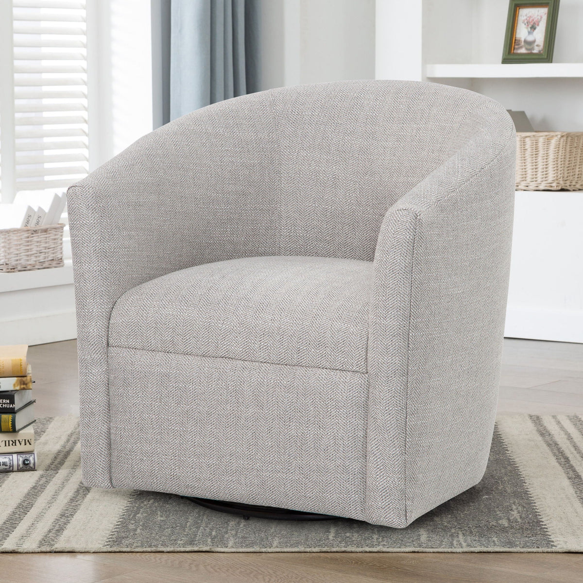 Lainey - Swivel Barrel Chair With 360 Degree Rotation, photo 11 of 17