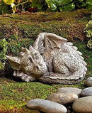 Sleeping Dragon Garden Outdoor Statue Adorable Mythical Creature Baby Sleeping Dragon by GreenHaven Gardens