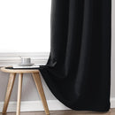 ChrisDowa 100% Blackout Curtains for Bedroom with Black Liner, 2 Thick Layers Total Blackout Thermal Insulated Grommet Window Curtains 2 Panels Set (Black, 52 x 84 Inch) by TinyTreasures Baby Boutique