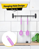 Pack of 2 Large Silicone Cooking Spoons,Non Stick Solid Basting Spoon,Heat-Resistant Kitchen Utensils for Mixing,Serving,Draining,Stirring (PURPLE) by CozyNest Decor