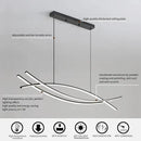 Modern Chandelier, Linear Pendant Light LED Dimmable Hanging Light Fixture, 3000K-6500K with Remote Control (Black, 47IN) by CozyNest Decor