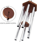 ASTARIN Memorial Wind Chimes for Outside, 30'' Deep Tone, Sympathy Wind-Chime Personalized with 6 Tuned Tubes, Elegant Chime for Garden Patio Balcony and Home Silver by CozyNest Decor
