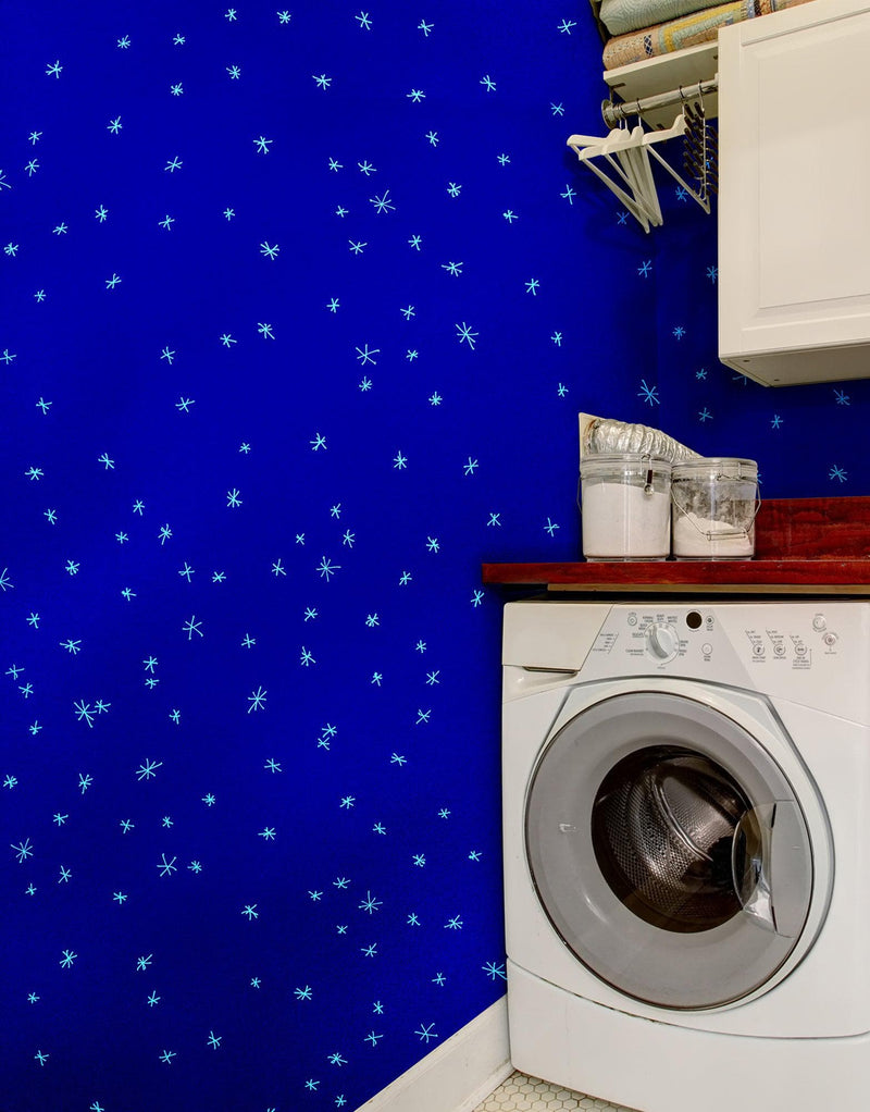 Starry Night on a Deep Blue Midnight Sky Wall Mural Decal.