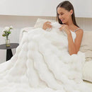 UKELER White Faux Fur Throw Blanket Large Super Soft Fluffy Bed Blankets Throws for Bedroom, Living Room, Couch, Sofa, Office, Camping Plush Furry Blanket 60''x80'' by CozyNest Decor