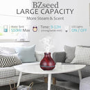 BZseed Aromatherapy Essential Oil Diffuser 550ml 12 Hours Wood Grain Aroma Diffuser with Timer Cool Mist Humidifier for Large Room, Home, Baby Bedroom, Waterless Auto Shut-off,7 Colors Lights Changing by TinyTreasures Baby Boutique