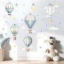 Balloon Wall Decals for Kids Room: Peel and Stick Hot Air Balloon Stars Cloud Wall Stickers - Baby Nursery Boys Room Girls Bedroom - Children Supplies Ages 1-12 Years Wall Decor Art by TinyTreasures Baby Boutique