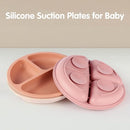 Toddler Plates, 3 Pack Divided Suction Plates for Baby, Food Grade Silicone Baby Plates, BPA Free, Non-slip, Baby Led Weaning Supplies, Microwave & Dishwasher Safe by TinyTreasures Baby Boutique