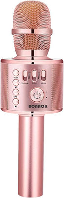 BONAOK Wireless Bluetooth Karaoke Microphone, 3-in-1 Portable Handheld Mic Speaker Machine for All Smartphones,Gifts to Girls, Boys Kids Adults All Age Q37(Champagne) by TinyTreasures Baby Boutique