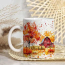 Fall Farm Coffee Mug - Farm Lover Mugs Gifts for Women Men - Autumn Decor Gifts For Home Farmhouse Thanksgiving - 11oz Printed Ceramic Mug (White) by CozyNest Decor