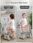 Potty Training Seat with Step Stool Ladder, Potty Training Toilet Seat with Soft Seat Splash Guard, Adjustable Height, 2 in 1 Potty Seats for Toddlers Kids Boys Girls by TinyTreasures Baby Boutique
