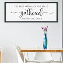 SRSZHIYUE The Best Memories Are Made Gathered Around The Table Sign Wall Decor Art 40"×15" for Kitchen Dining Room Large Wood Framed Wall Hanging (Black) by CozyNest Decor
