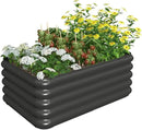 3.0x1.8x1.0ft Raised Garden Bed Kit, Rustproof PP Material Garden Box, Flower Bed with Tool-Free Assembly Design, Rectangular Planter Boxes for Outdoor Vegetables Flower Fruit Herb, Black by GreenHaven Gardens