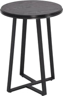 Round End Table, Small Side Table Black Color MDF Top, Metal Frame Black, Tall End Side Table for Bed Room, Coffee Tea End Table for Living Room(Round Black) by CozyNest Decor