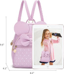 KL928 Girls Bowknot Polka Dot Cute Mini Backpack Small Daypacks Convertible Shoulder Bag Purse for Women