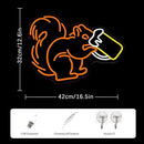 Squirrel Beer Neon Sign for Wall Decor Bar Neon Light Orange Squirrel Drinking Wine Led Light Animal LED Sign Dimmable LED Neon Light for Bar Bedroom Kidsroom Business Game Room by CozyNest Decor