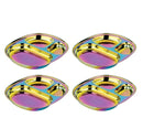 Ahimsa Stainless Steel Plates for Kids - Divided Plates for Toddlers, Pediatrician Designed, Non Toxic Toddler Plate, BPA Free & Dishwasher Safe (Rainbow Set of 4) by TinyTreasures Baby Boutique