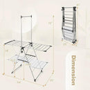 Tangkula Foldable Clothes Drying Rack, 2-Tier Laundry Drying Rack w/Tall Hanging Bar, Height Adjustable Gullwing, Freestanding Garment Stand for Indoor Outdoor Use by CozyNest Decor