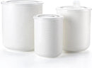 Food Storage Containers with Airtight Lids: Ceramic Canister Sets for Kitchen Countertop - Porcelain Jar for Coffee Tea Flour Sugar Rice Cookies Candy - White (23+42+75 oz) by CozyNest Decor