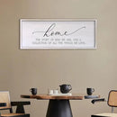 Home The Story of Who We Are Sign Farmhouse Family Wall Decor 32x12 Inch Plaque Wood Framed Art for Hanging (White) by CozyNest Decor