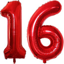 GOER Number 16 Balloons for 16th Birthday Sweet 16 Party Decorations,42 Inch Jumbo Foil Helium 61 Balloons for 61st Birthday Party Decoration (Red) by TinyTreasures Baby Boutique