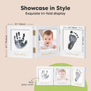 Inkless Baby Handprint and Footprint Kit for Newborn - Baby Footprint Kit,Newborn Keepsake Nursery Picture Frame,Dog Paw Print Maker,Personalized Gifts for New Mom,Showers & Registry(White/Gold) by TinyTreasures Baby Boutique