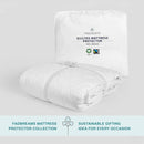 FABDREAMS Organic Quilted Mattress Protector Twin Size | Mattress Pad| Mattress Cover| Naturally Breathable | Noiseless| Fits up to 17" Deep Pockets| Temperature Regulating | Twin | White by TinyTreasures Baby Boutique